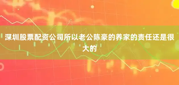深圳股票配资公司所以老公陈豪的养家的责任还是很大的